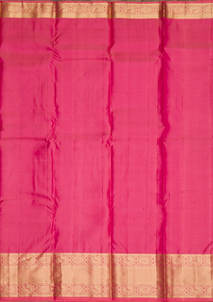 Onion Pink Zariwork Pure Silk Saree-Koskii