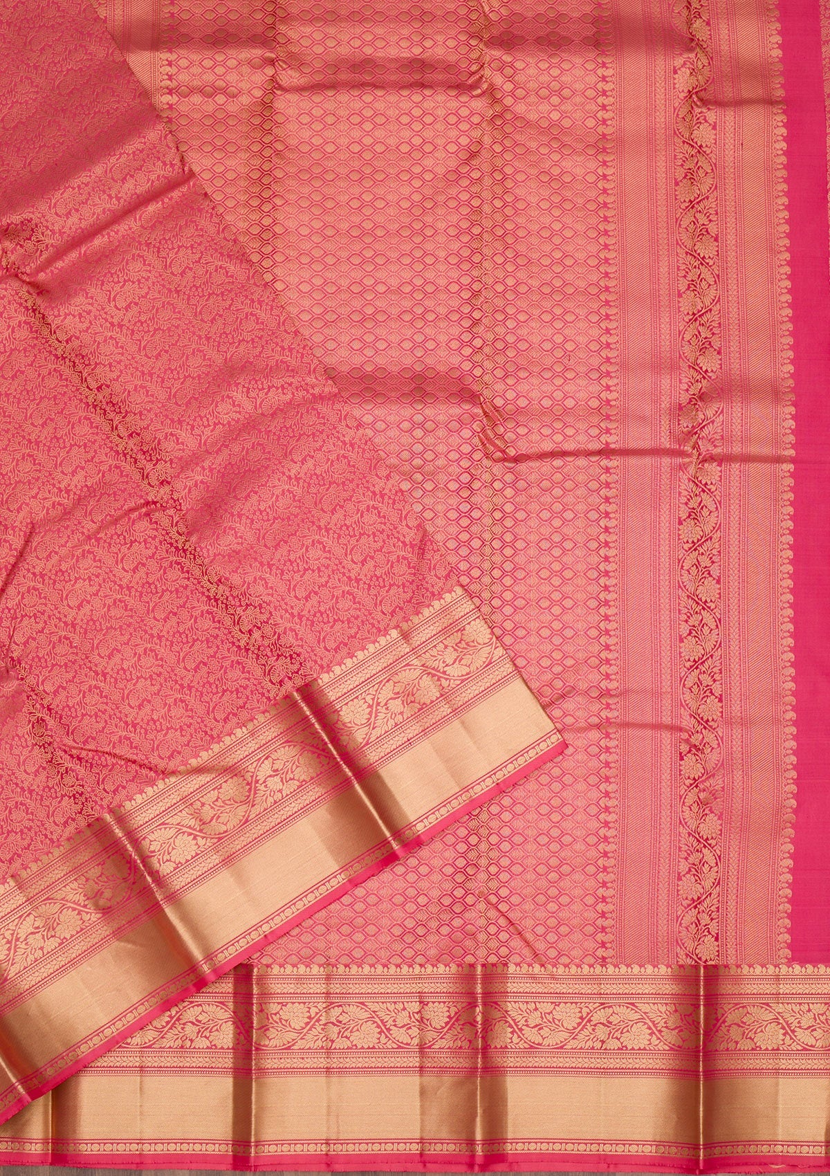 Onion Pink Zariwork Pure Silk Saree-Koskii