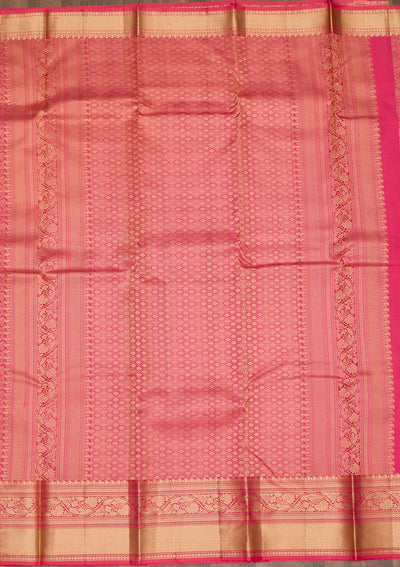 Onion Pink Zariwork Pure Silk Saree-Koskii