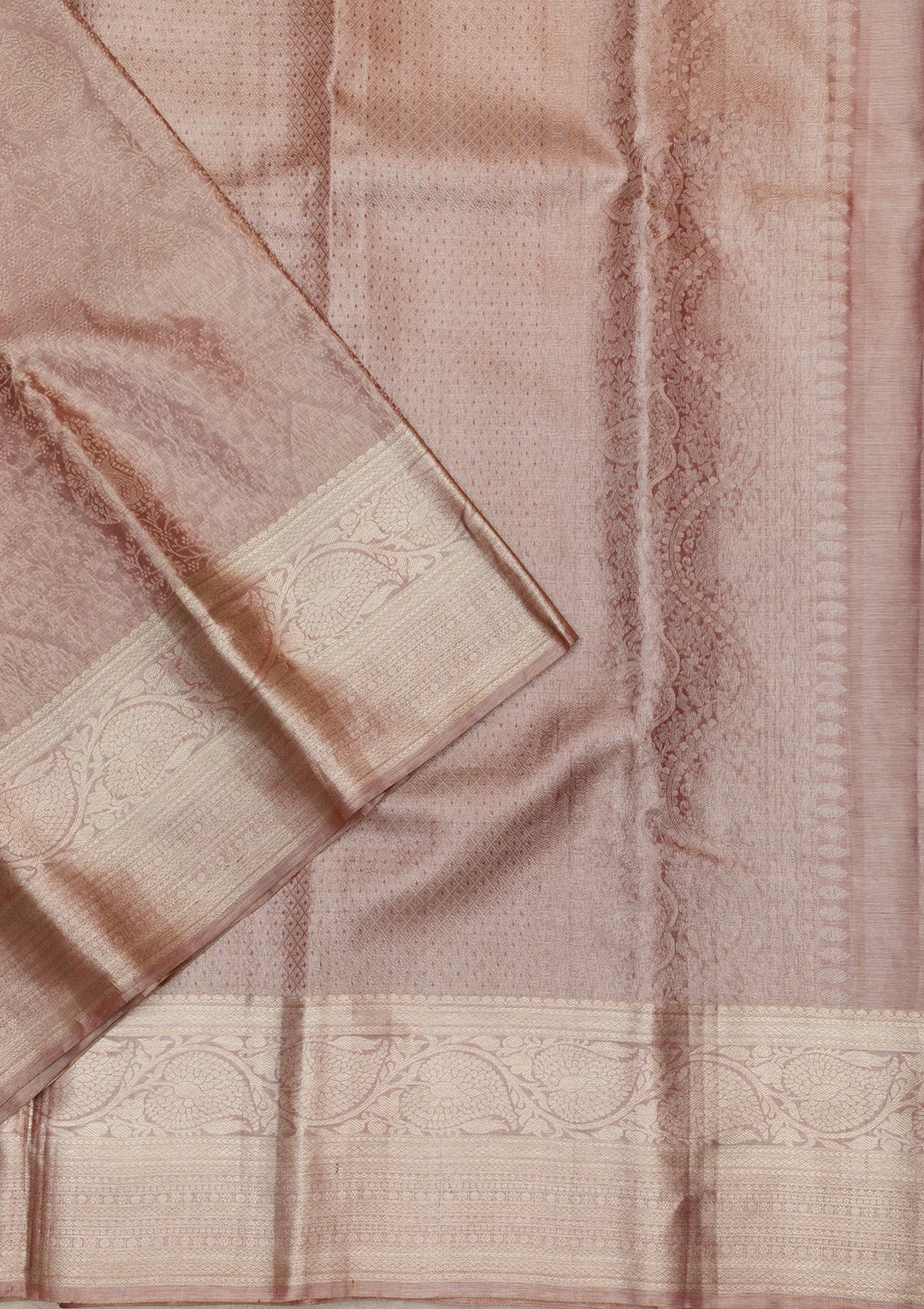 Onion Pink Zariwork Pure Silk Saree-Koskii