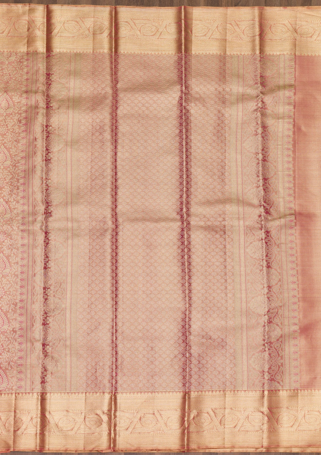Onion Pink Zariwork Pure Silk Saree-Koskii