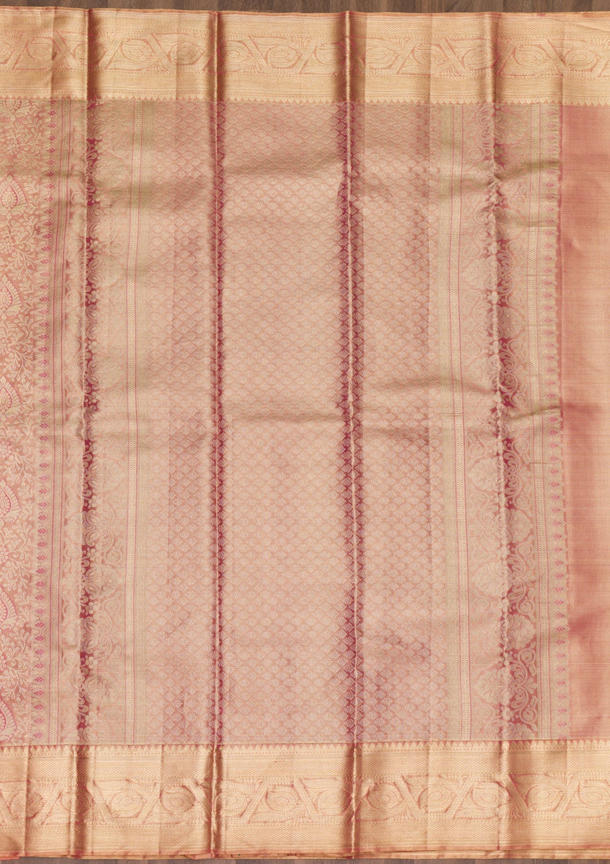 Onion Pink Zariwork Pure Silk Saree-Koskii