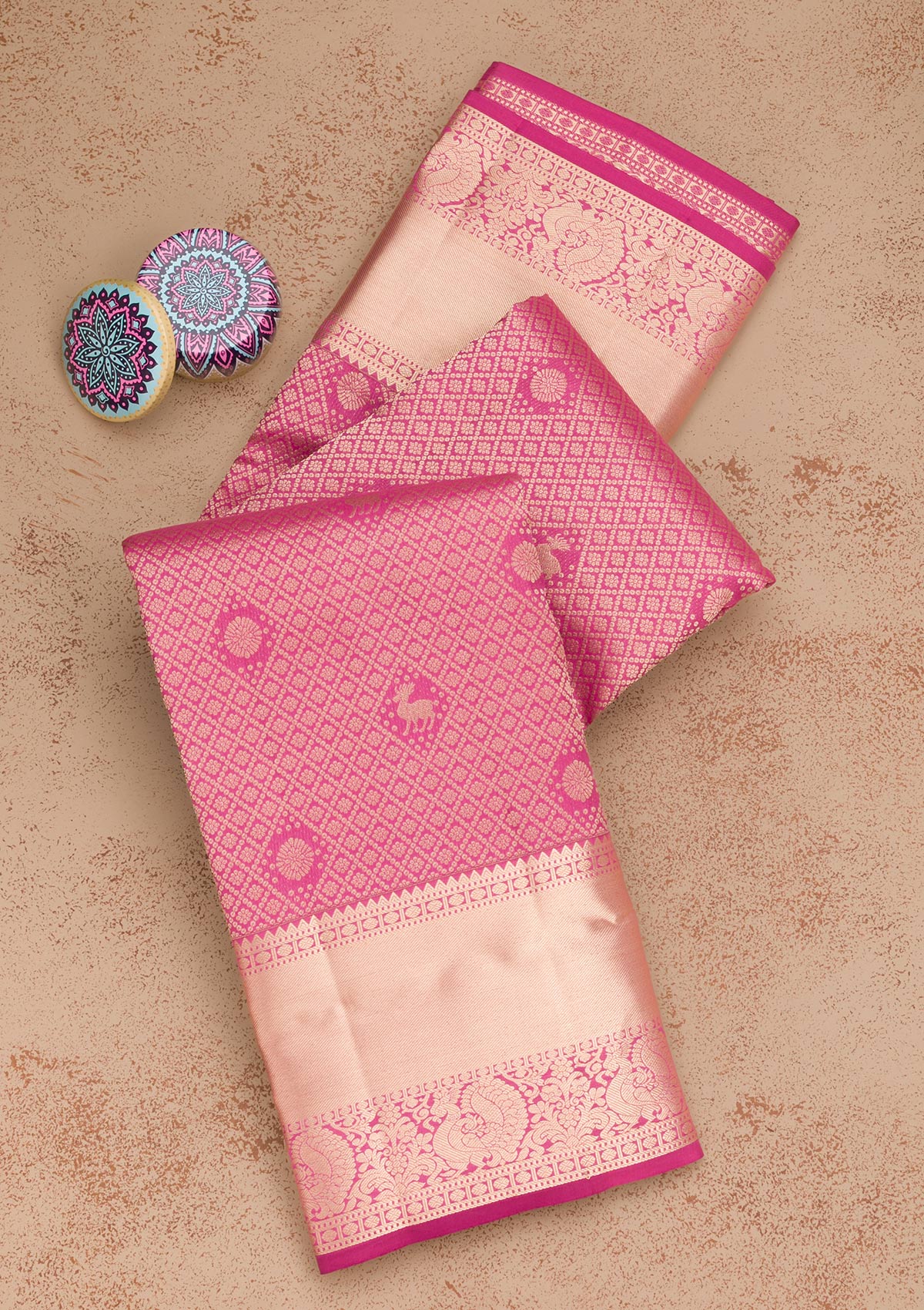 Onion Pink Zariwork Pure Silk Saree-Koskii