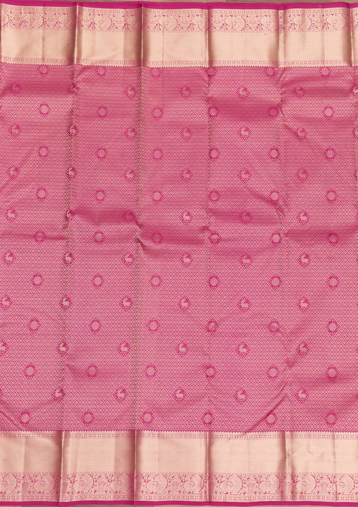 Onion Pink Zariwork Pure Silk Saree-Koskii