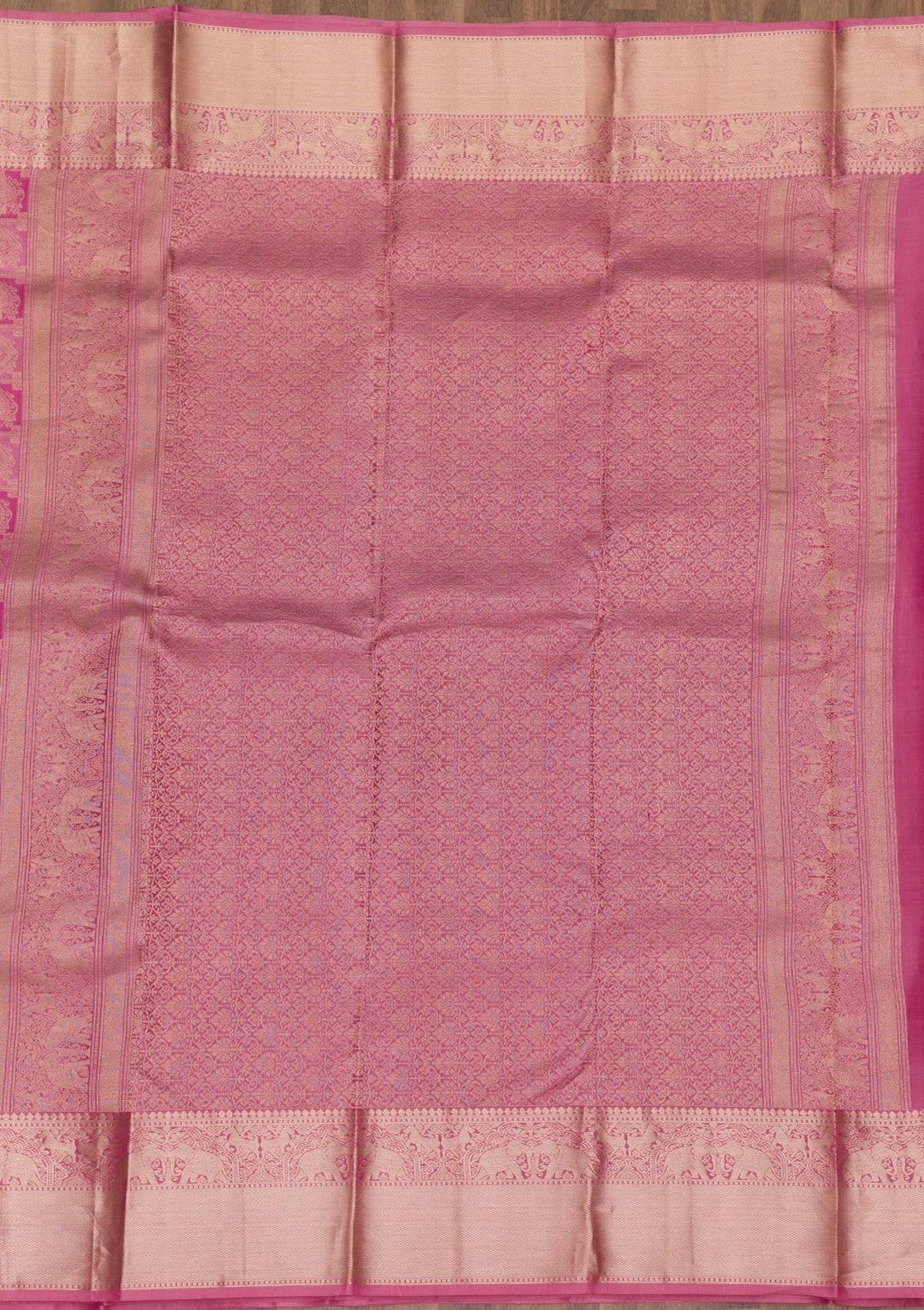 Onion Pink Zariwork Pure Silk Saree-Koskii