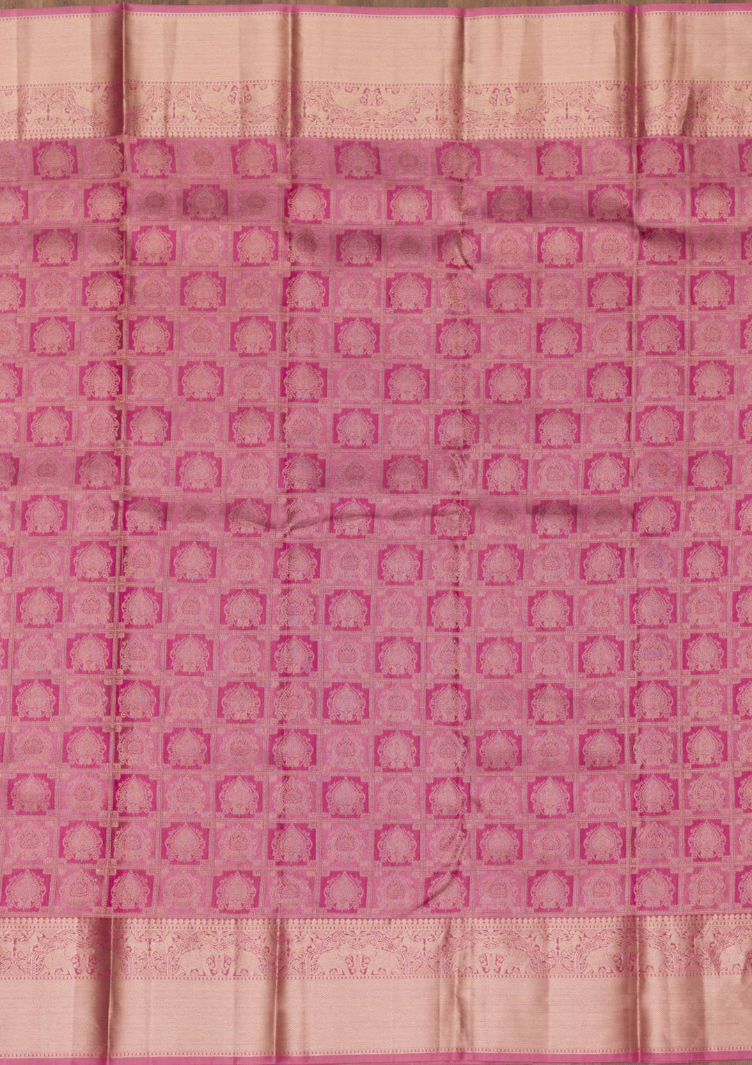 Onion Pink Zariwork Pure Silk Saree-Koskii