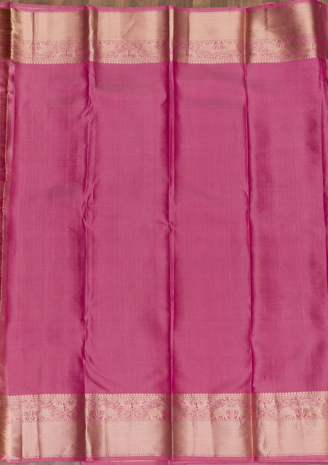 Onion Pink Zariwork Pure Silk Saree-Koskii