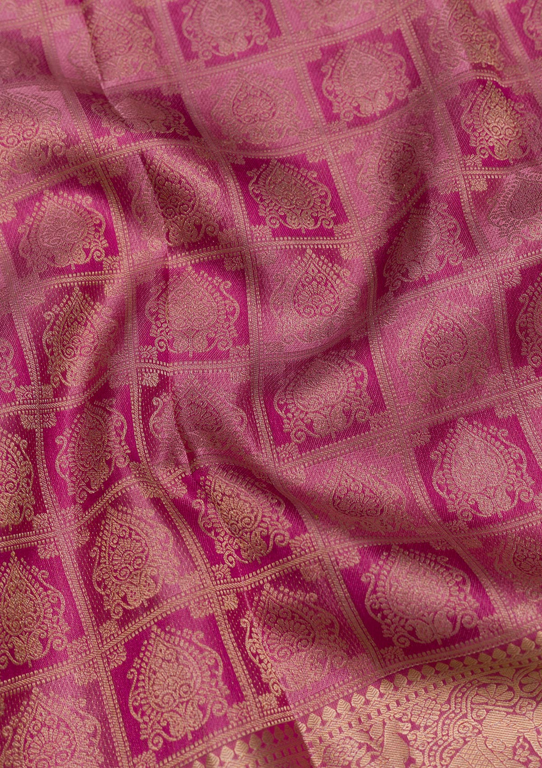Onion Pink Zariwork Pure Silk Saree-Koskii