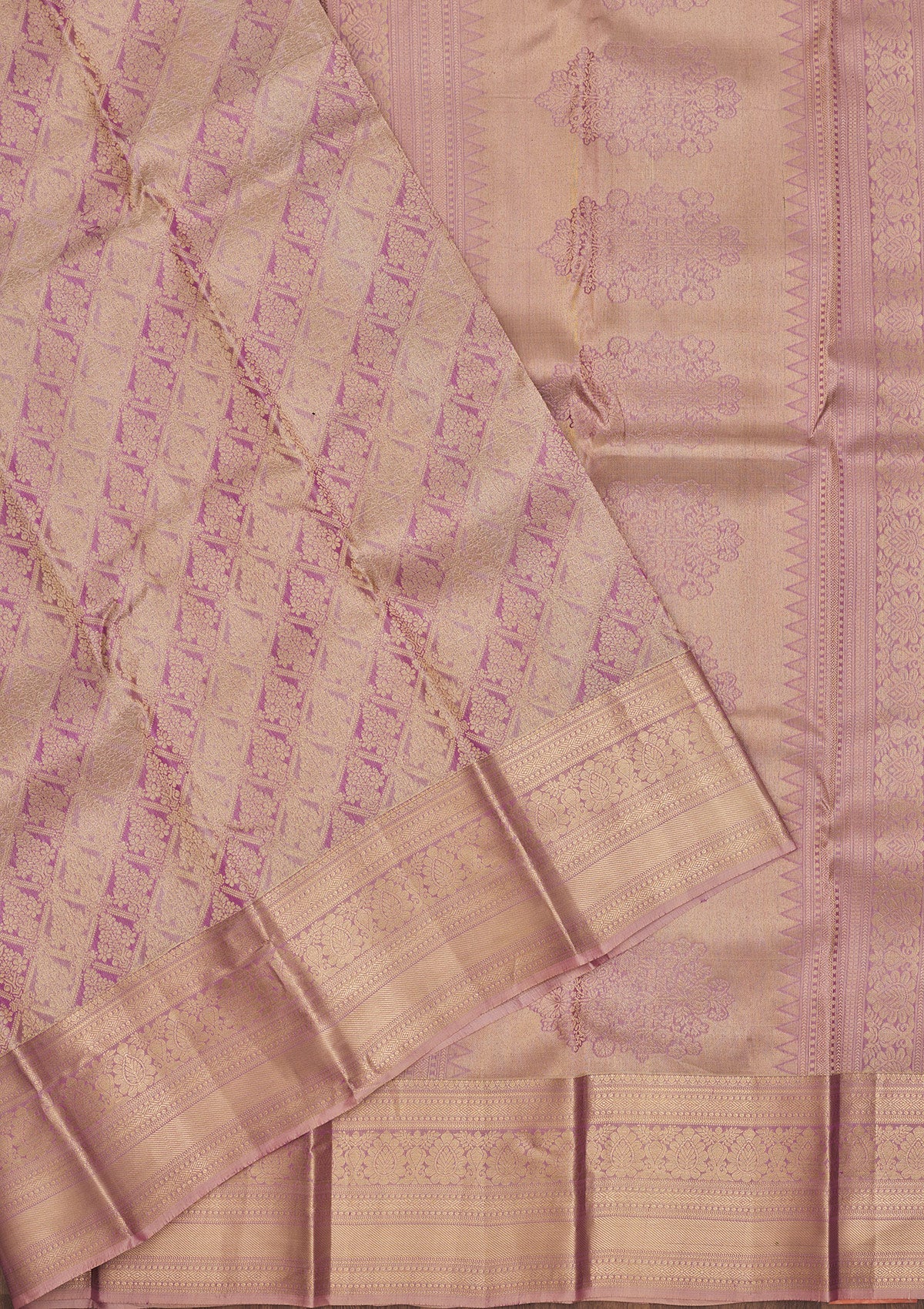 Onion Pink Zariwork Pure Silk Saree