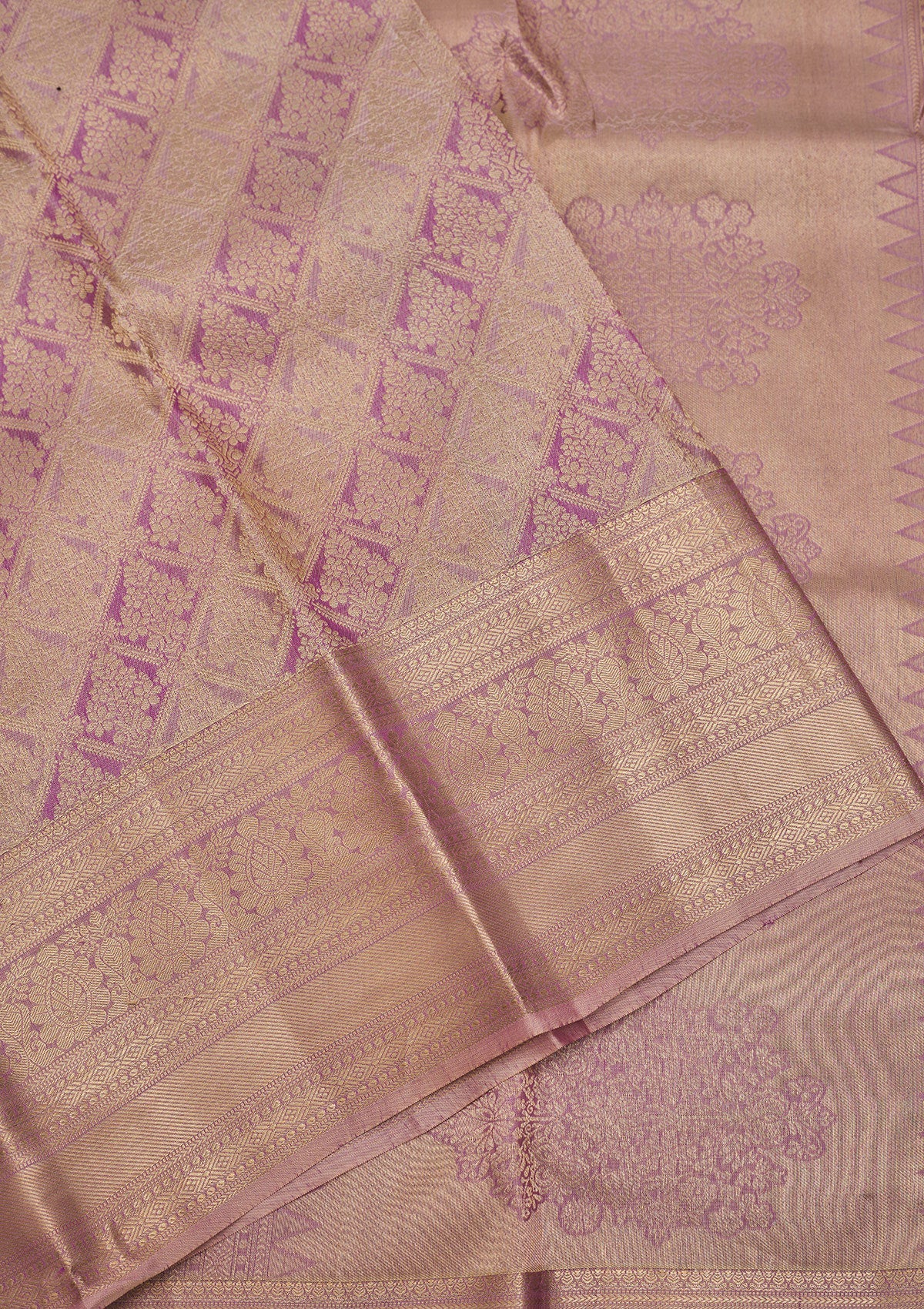 Onion Pink Zariwork Pure Silk Saree