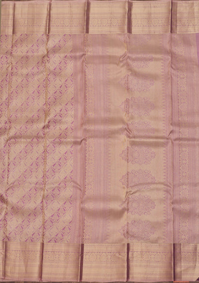Onion Pink Zariwork Pure Silk Saree