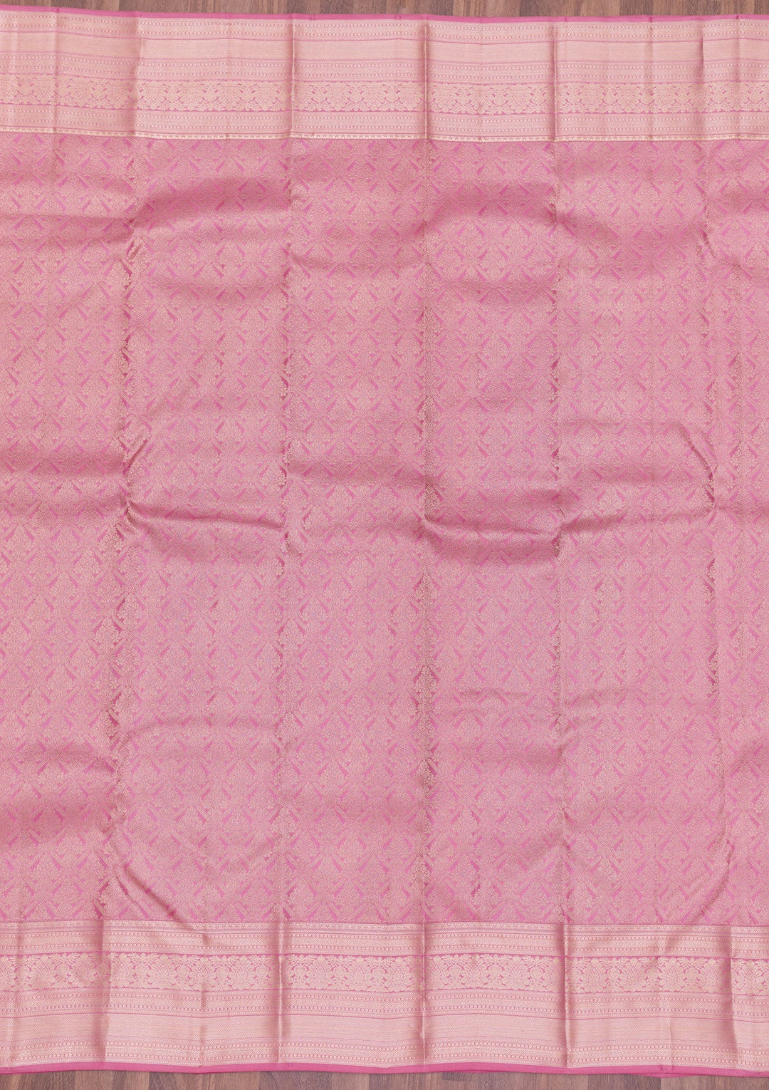 Onion Pink Zariwork Pure Silk Saree-Koskii
