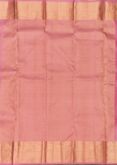 Onion Pink Zariwork Pure Silk Saree-Koskii