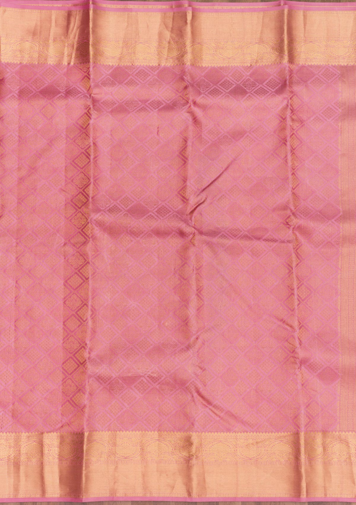 Onion Pink Zariwork Pure Silk Saree-Koskii