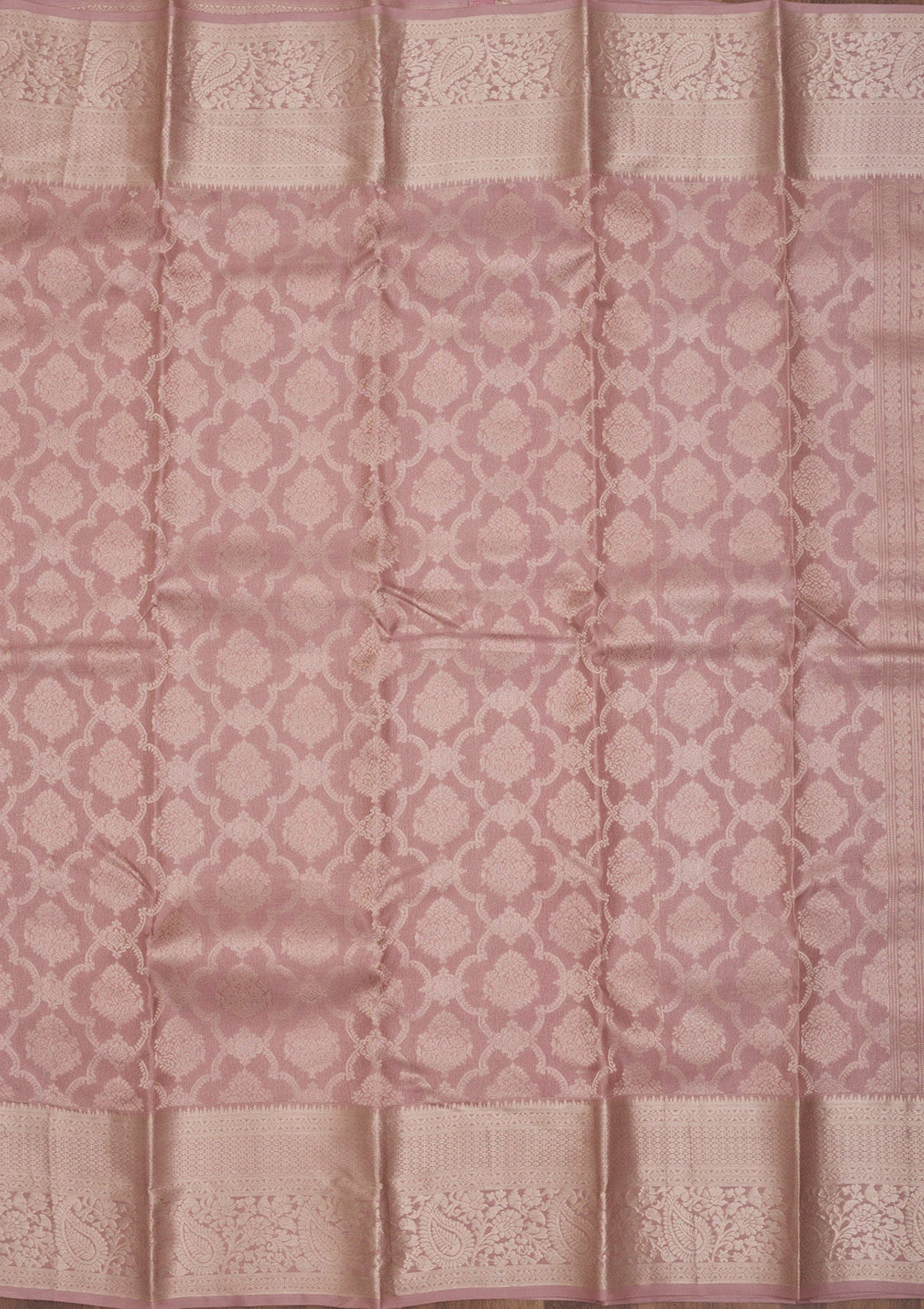 Onion Pink Zariwork Pure Silk Saree
