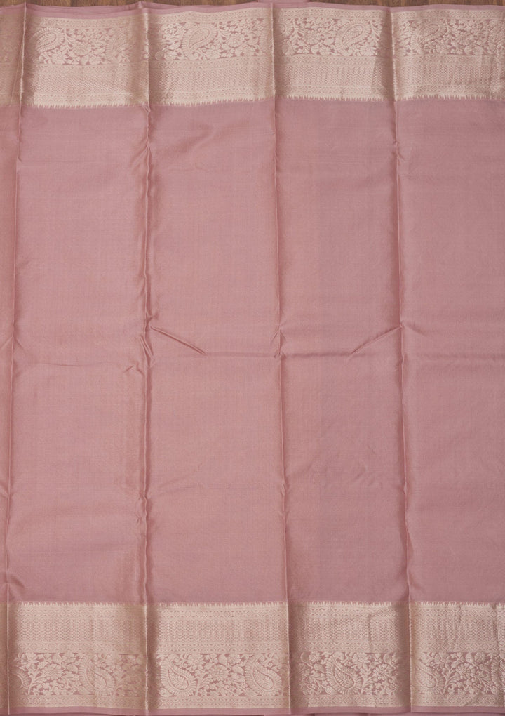 Onion Pink Zariwork Pure Silk Saree