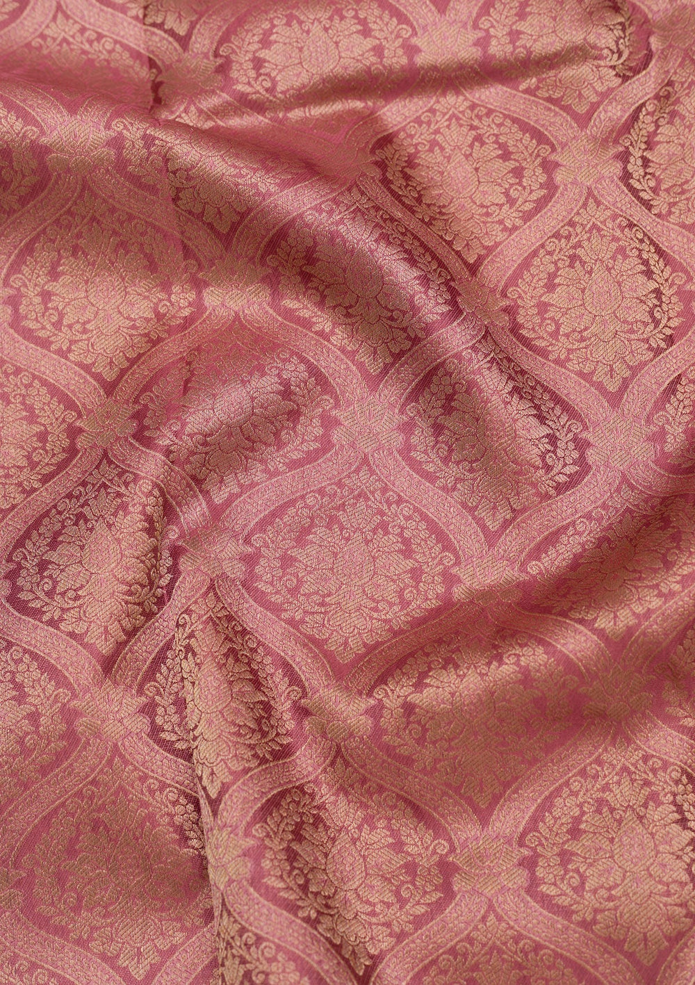 Onion Pink Zariwork Pure Silk Saree-Koskii