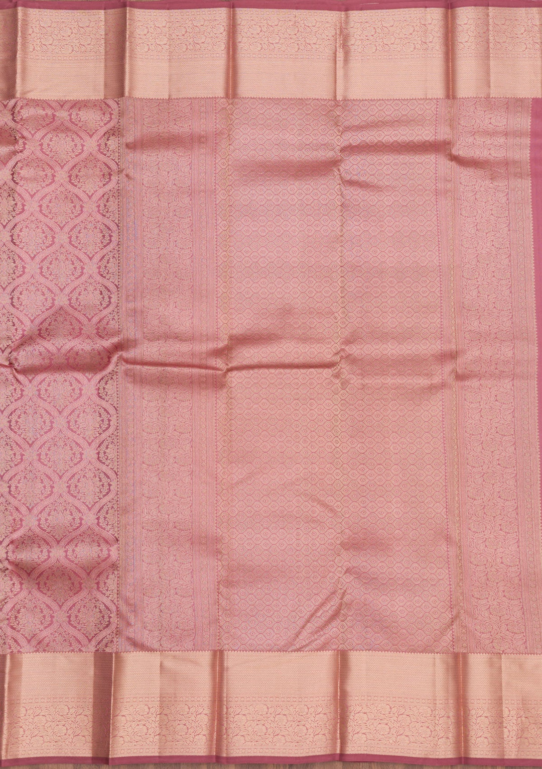 Onion Pink Zariwork Pure Silk Saree-Koskii