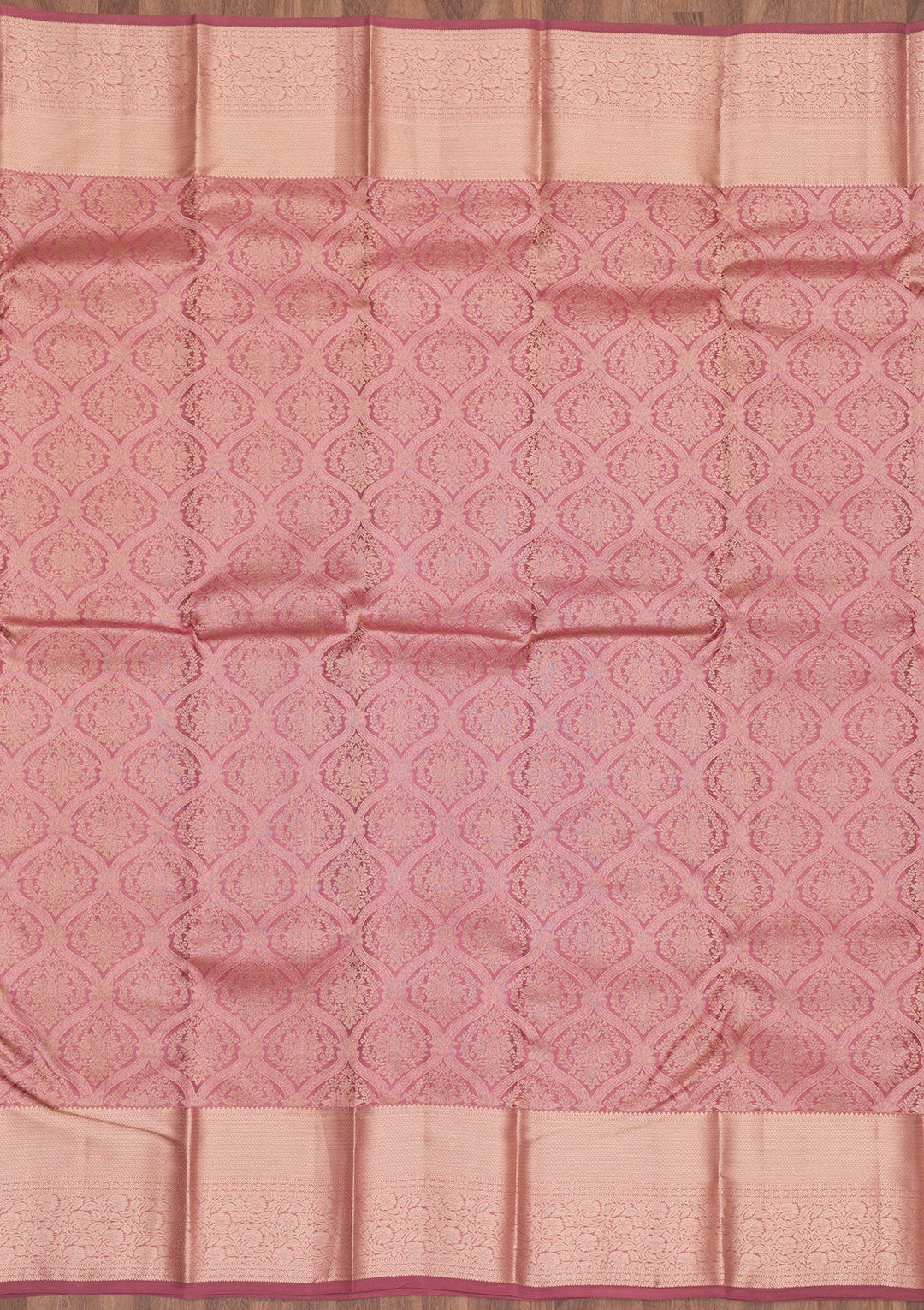 Onion Pink Zariwork Pure Silk Saree-Koskii