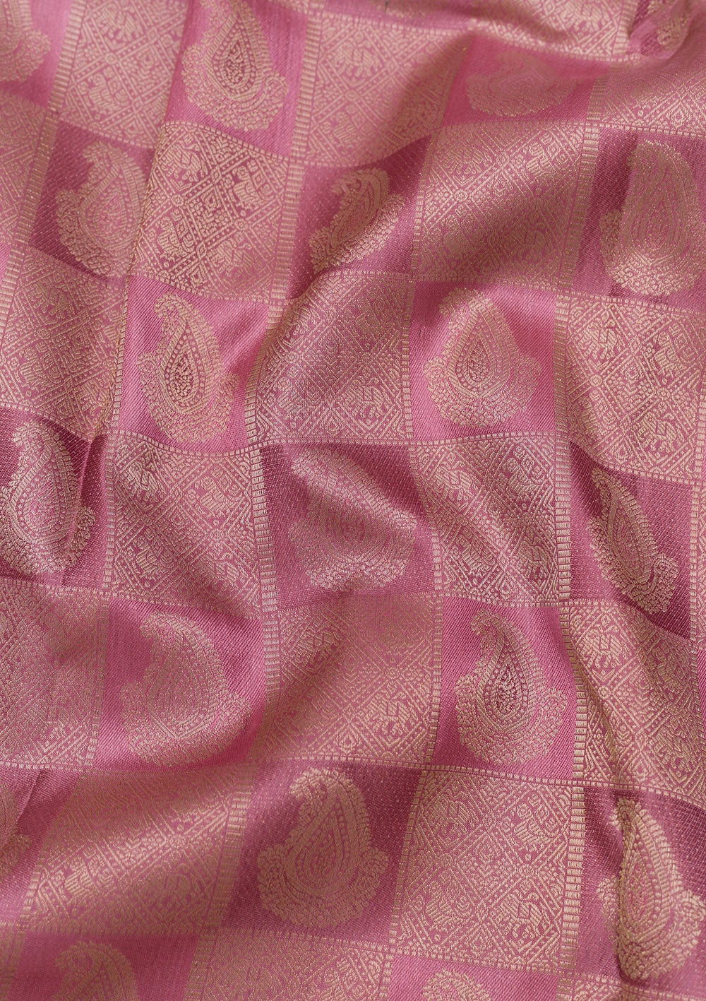 Onion Pink Zariwork Pure Silk Saree-Koskii