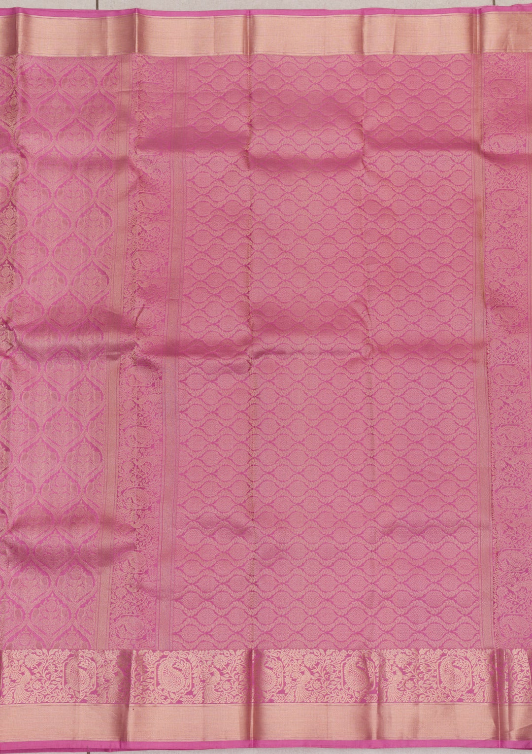 Onion Pink Zariwork Pure Silk Saree-Koskii
