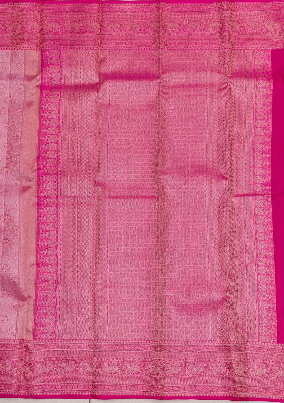 Onion Pink Zariwork Pure Silk Saree-Koskii