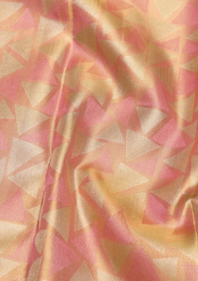 Onion Pink Zariwork Pure Silk Saree-Koskii