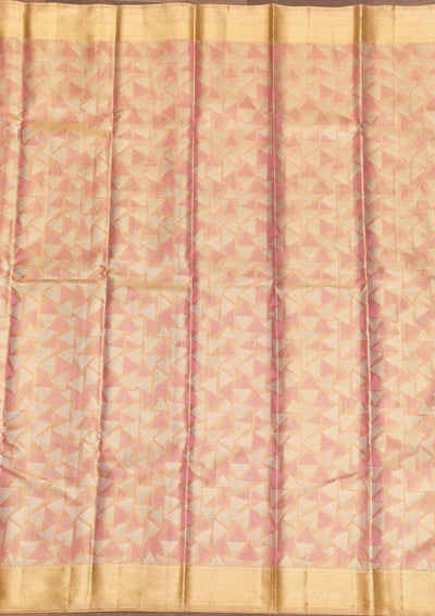 Onion Pink Zariwork Pure Silk Saree-Koskii