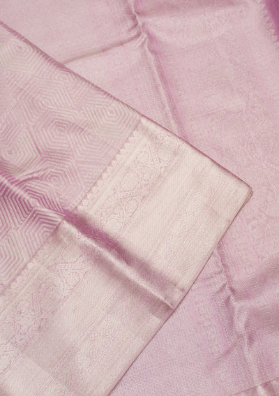 Onion Pink Zariwork Pure Silk Saree-Koskii