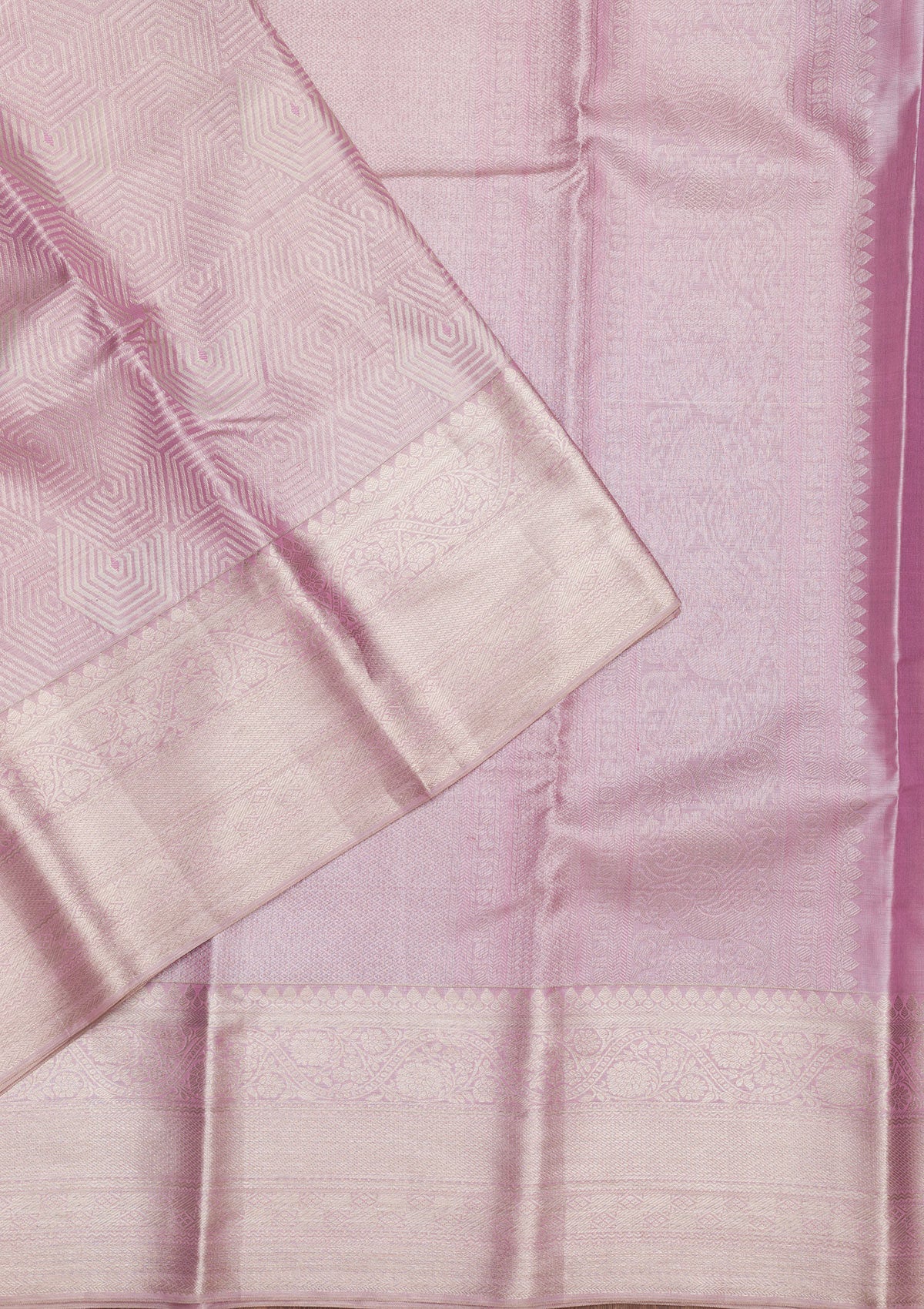 Onion Pink Zariwork Pure Silk Saree-Koskii