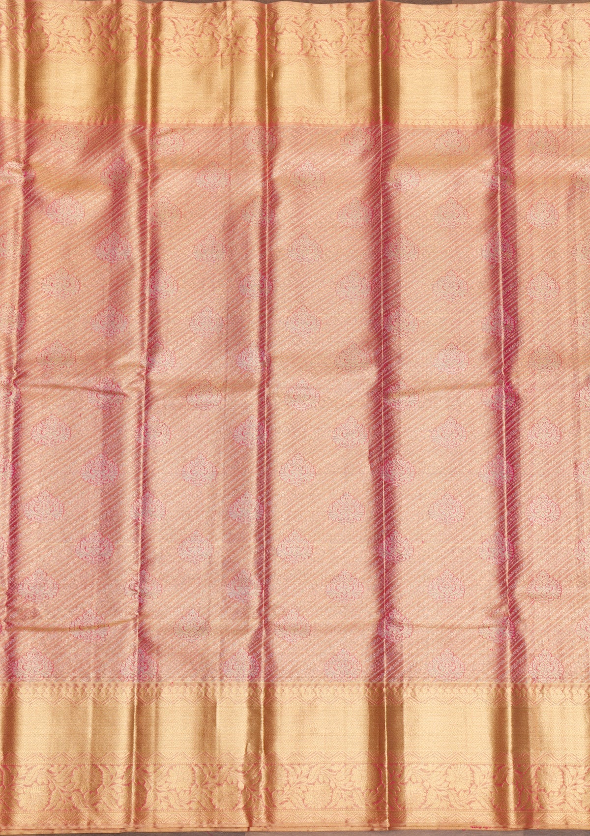 Onion Pink Zariwork Pure Silk Saree-Koskii