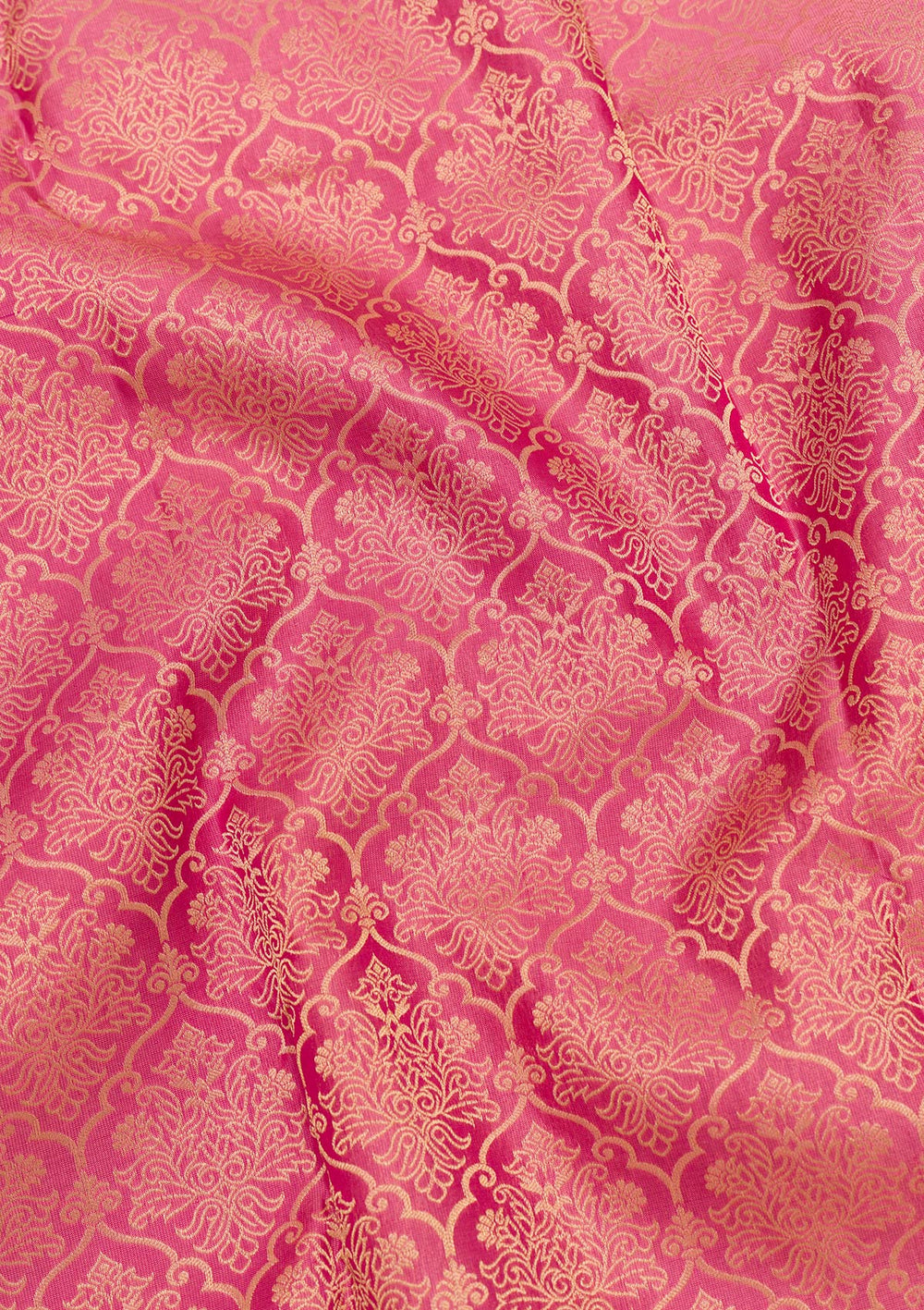 Onion Pink Zariwork Pure Silk Saree-Koskii