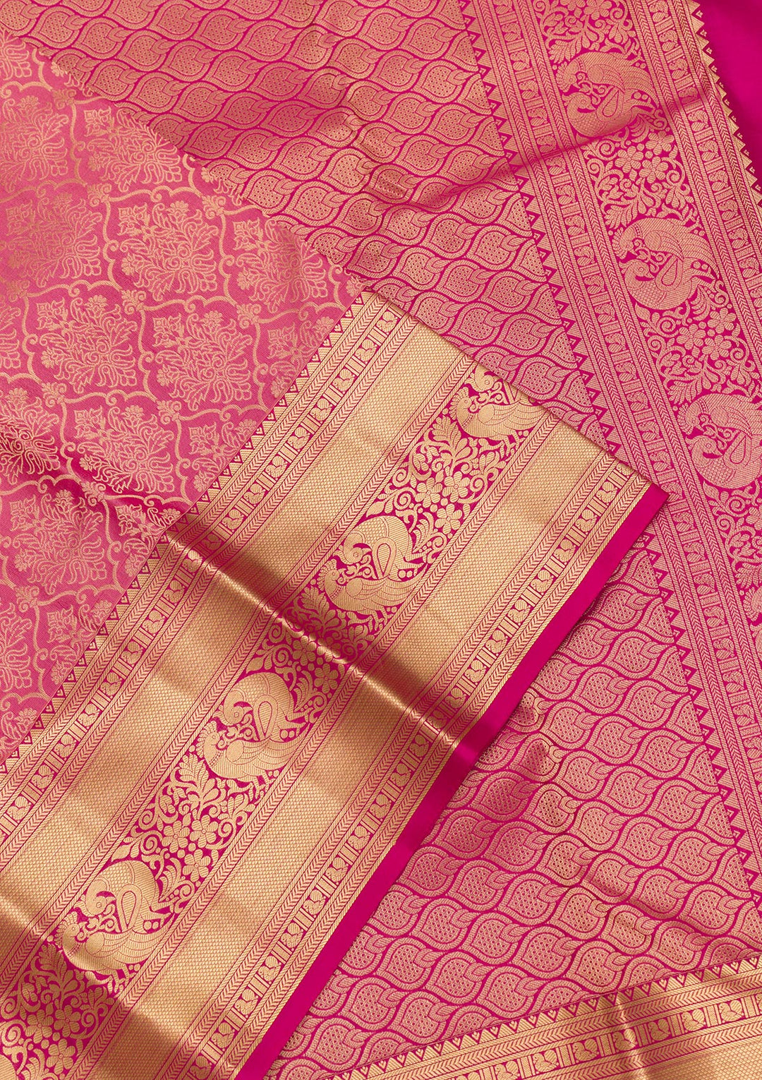 Onion Pink Zariwork Pure Silk Saree-Koskii