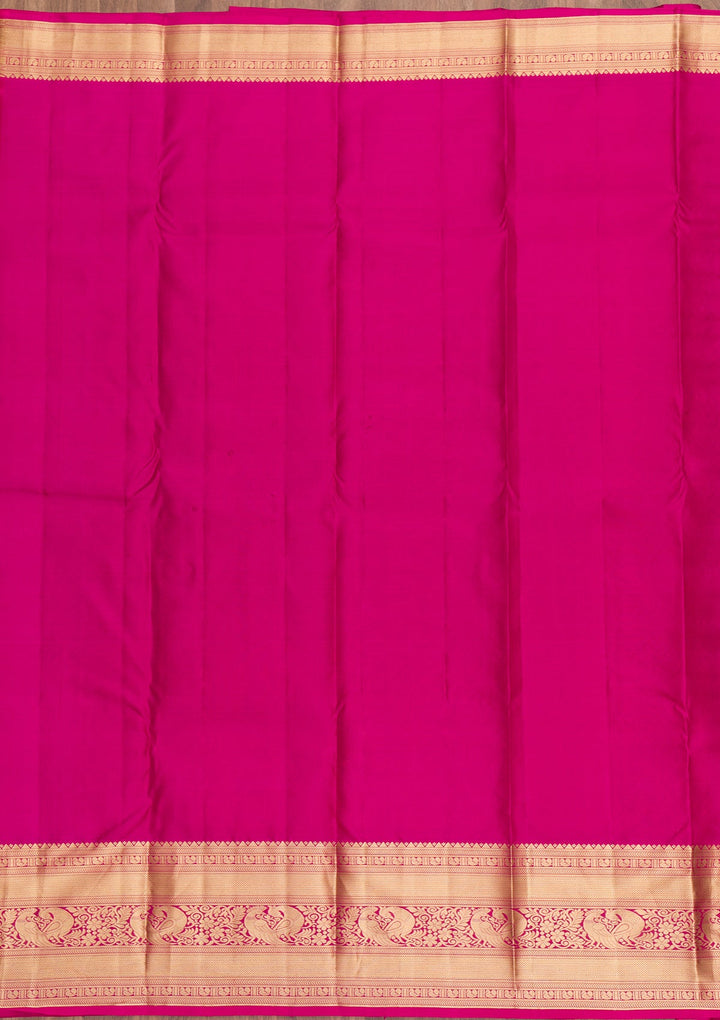 Onion Pink Zariwork Pure Silk Saree-Koskii