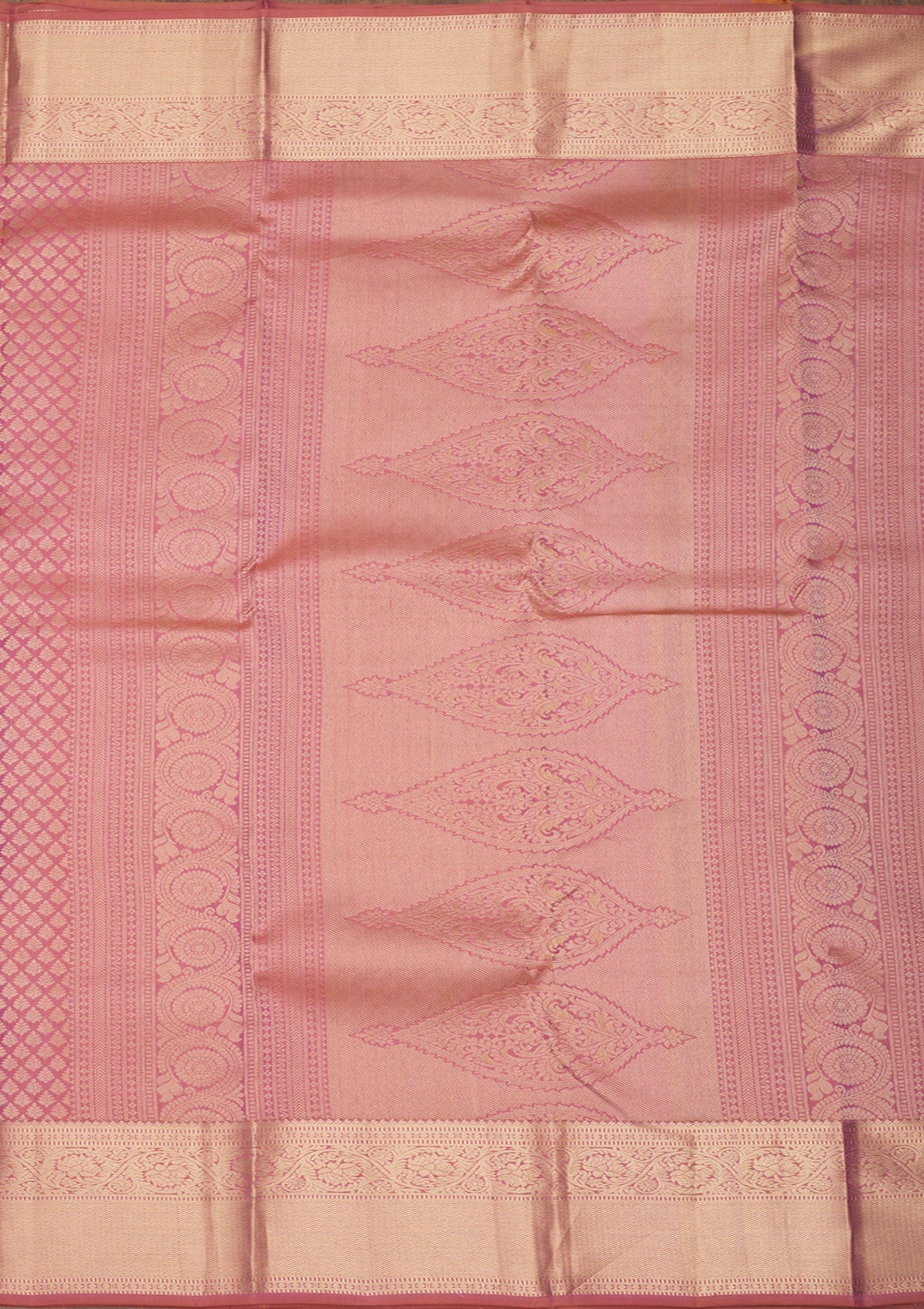 Onion Pink Zariwork Pure Silk Saree-Koskii