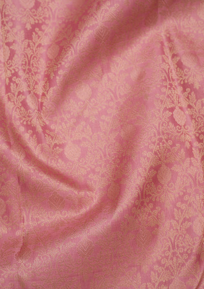 Onion Pink Zariwork Pure Silk Saree-Koskii