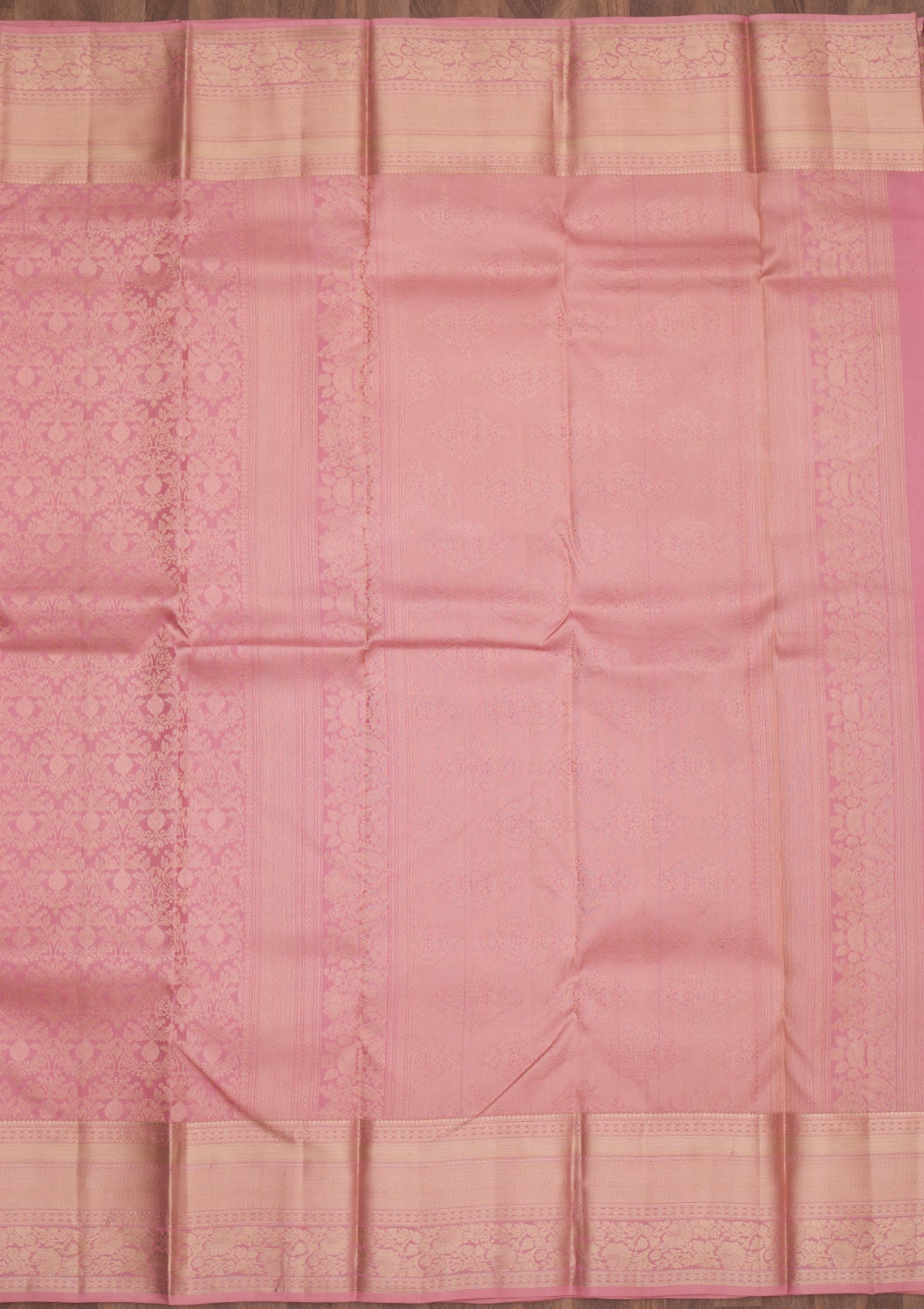 Onion Pink Zariwork Pure Silk Saree-Koskii