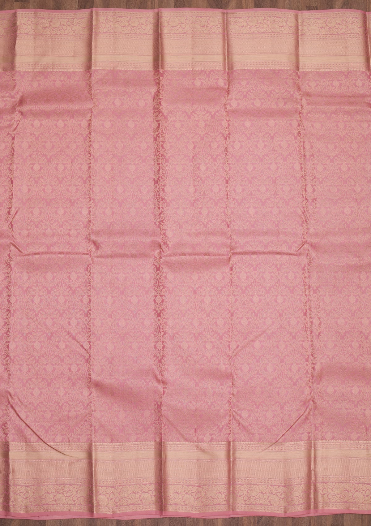 Onion Pink Zariwork Pure Silk Saree-Koskii