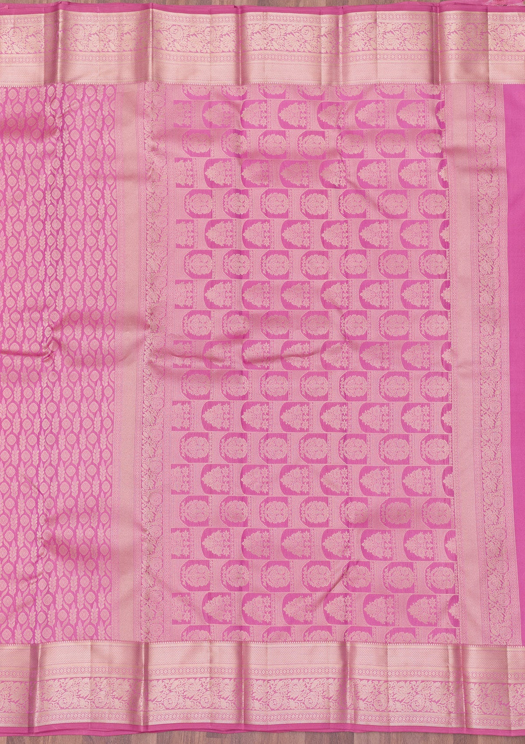 Onion Pink Zariwork Pure Silk Saree-Koskii