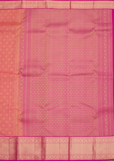 Onion Pink Zariwork Pure Silk Saree-Koskii