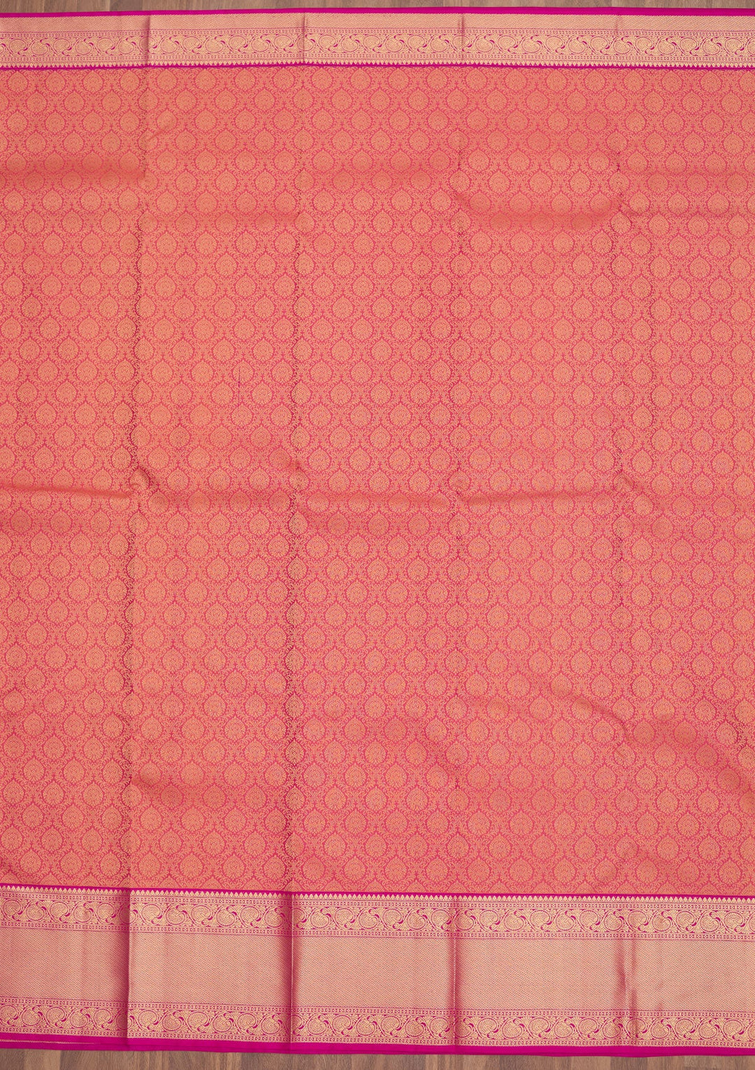 Onion Pink Zariwork Pure Silk Saree-Koskii