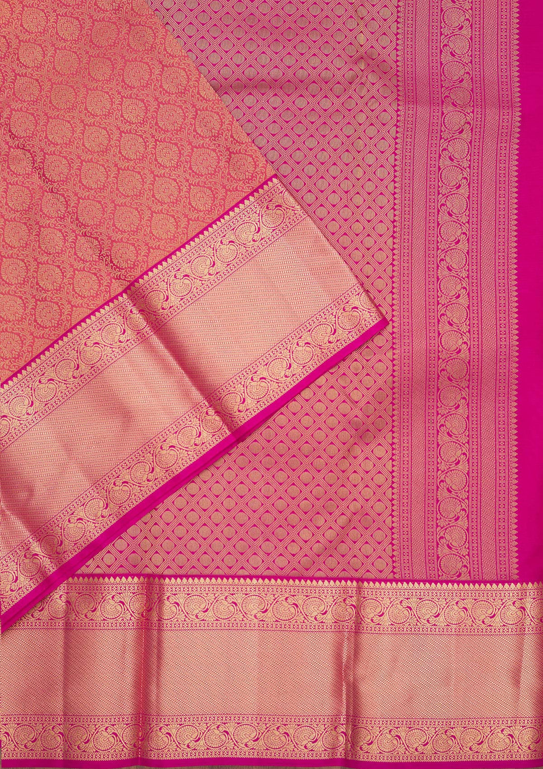 Onion Pink Zariwork Pure Silk Saree-Koskii