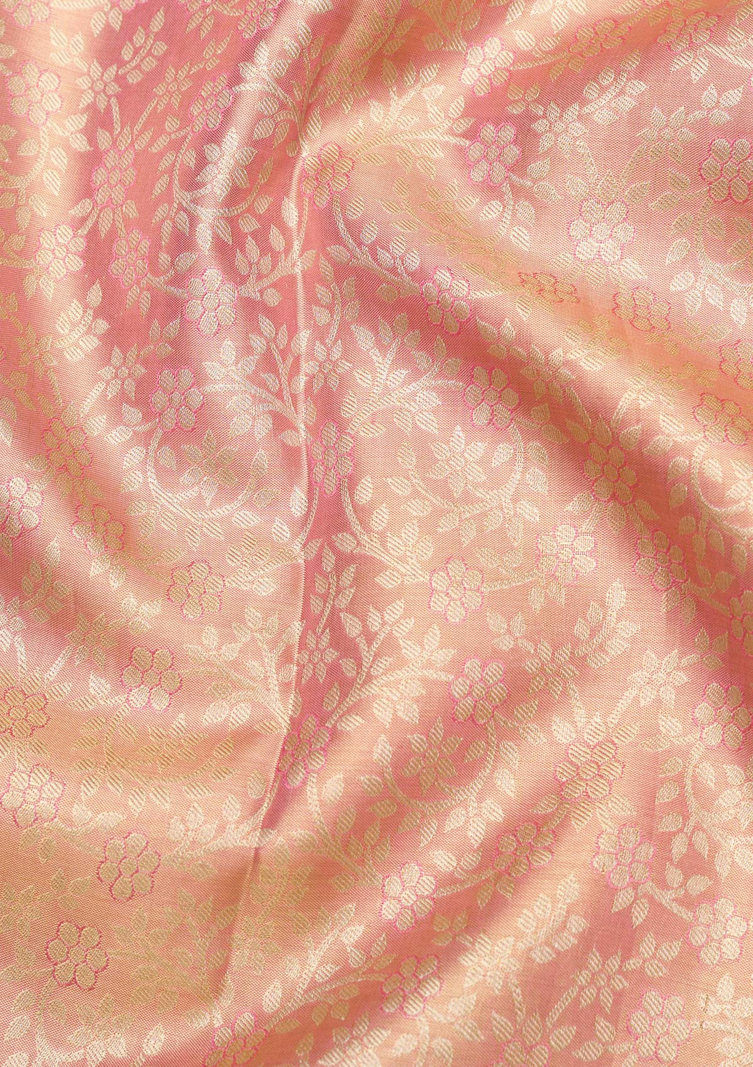 Onion Pink Zariwork Pure Silk Saree-Koskii