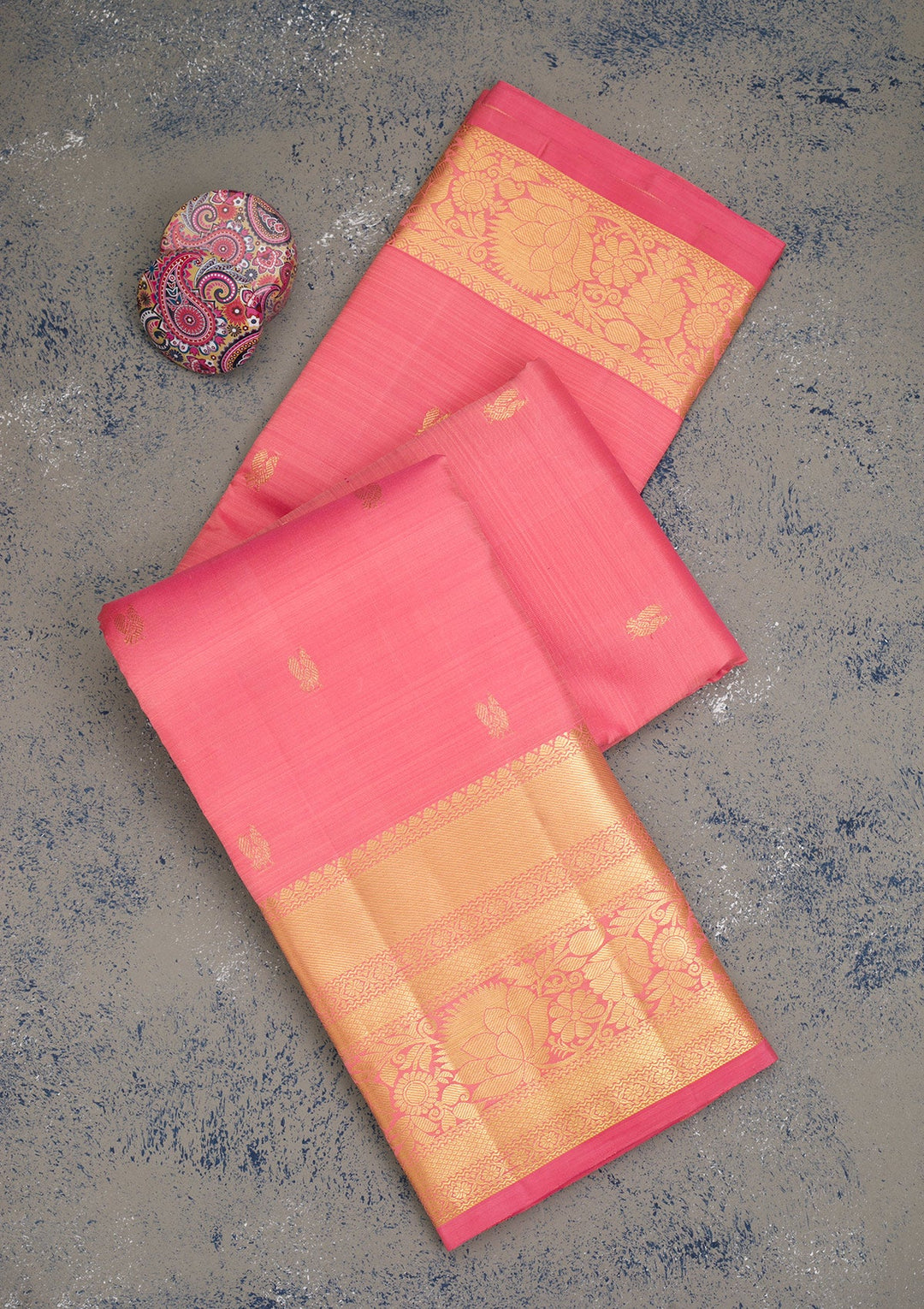 Onion Pink Zariwork Pure Silk Saree-Koskii