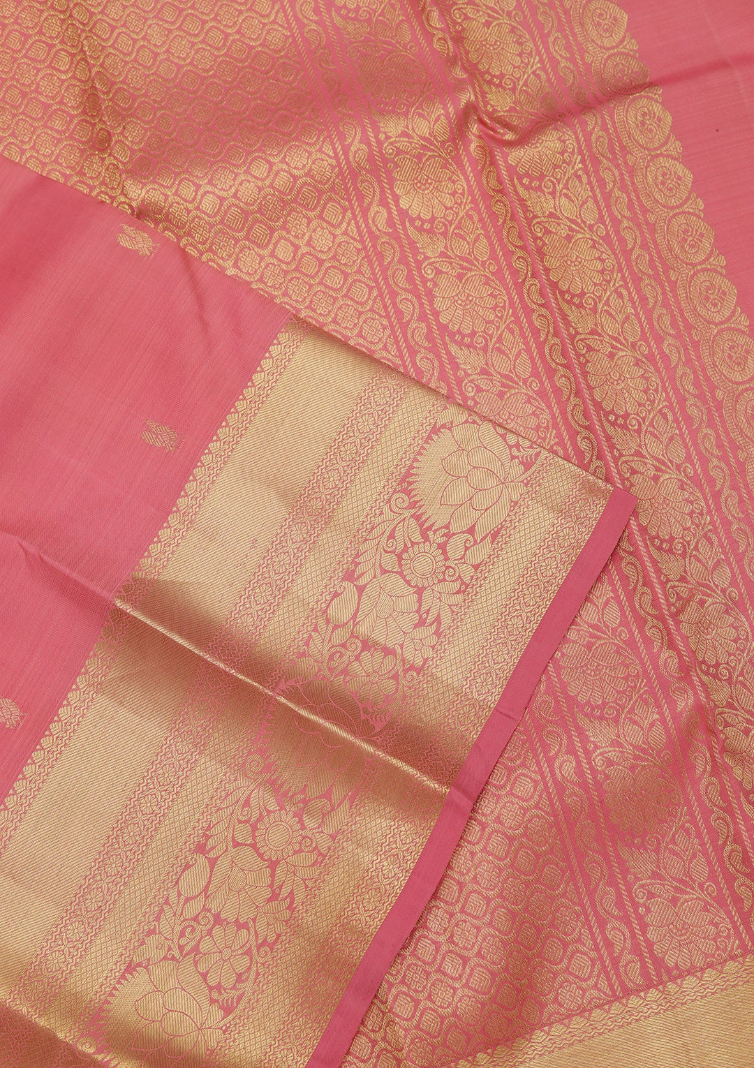 Onion Pink Zariwork Pure Silk Saree-Koskii
