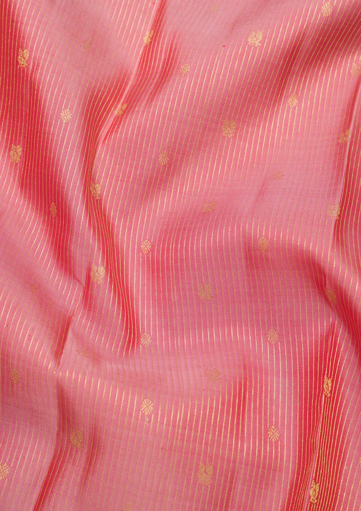 Onion Pink Zariwork Pure Silk Saree-Koskii