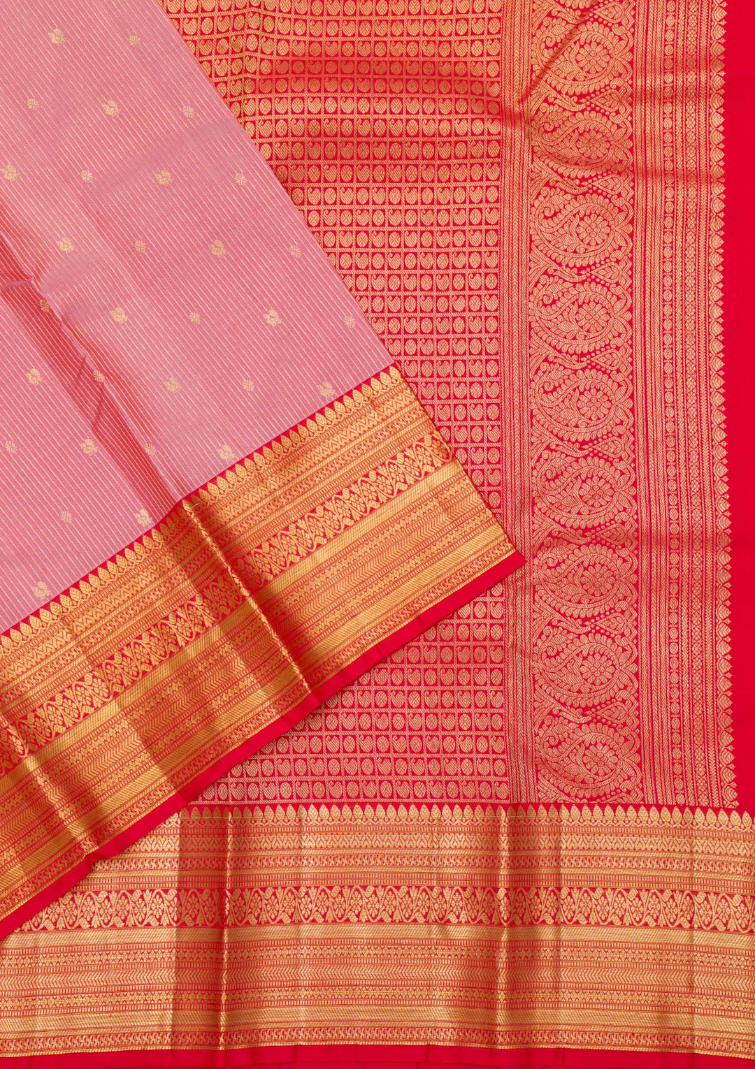 Onion Pink Zariwork Pure Silk Saree-Koskii