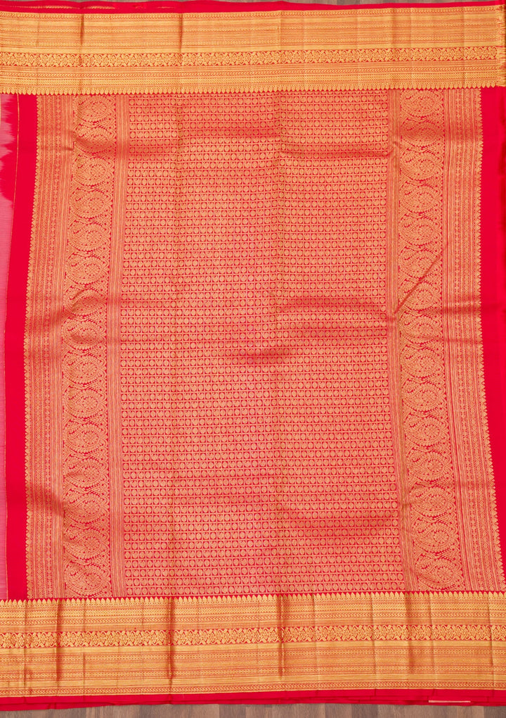 Onion Pink Zariwork Pure Silk Saree-Koskii