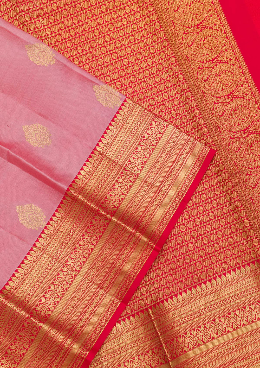 Onion Pink Zariwork Pure Silk Saree-Koskii