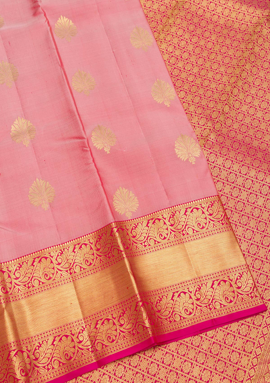 Onion Pink Zariwork Pure Silk Saree-Koskii